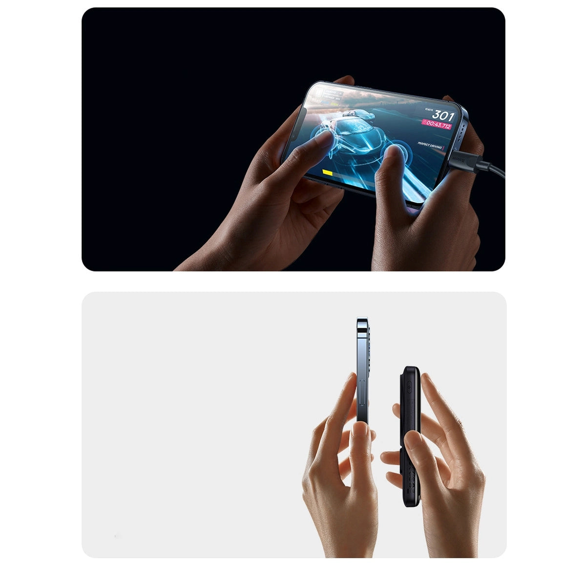 Baseus Magnetic Bracket 10000mAh 20W powerbank with MagSafe - blue + USB-C cable 60W 0.5m_17