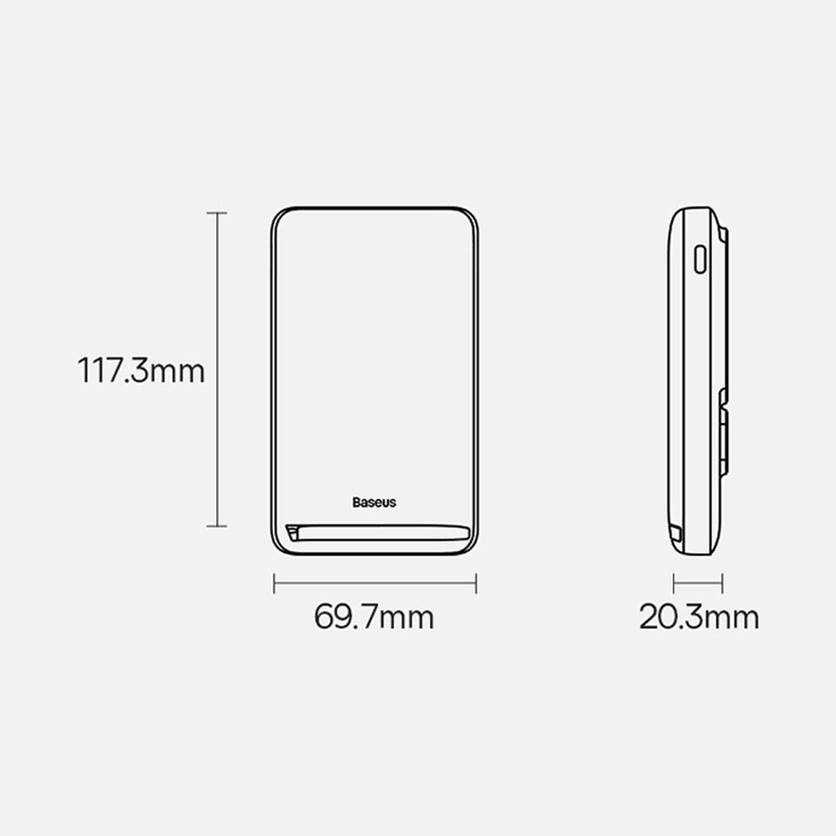 Baseus Magnetic Bracket 10000mAh 20W powerbank with MagSafe - blue + USB-C cable 60W 0.5m_27