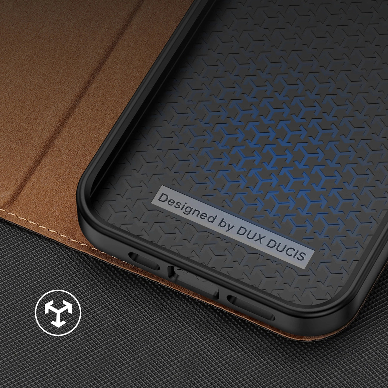 Dux Ducis Skin X2 case for iPhone 14 Pro case with magnetic flap brown_11