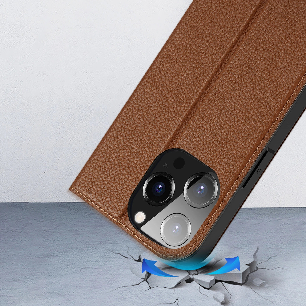 Dux Ducis Skin X2 case for iPhone 14 Pro case with magnetic flap brown_12