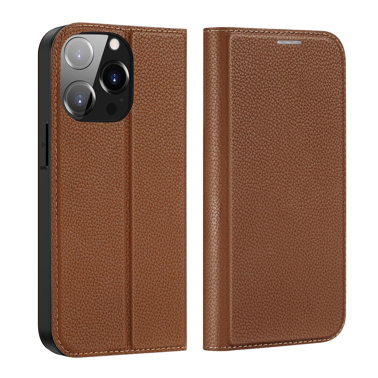 Dux Ducis Skin X2 case for iPhone 14 Pro case with magnetic flap brown_1