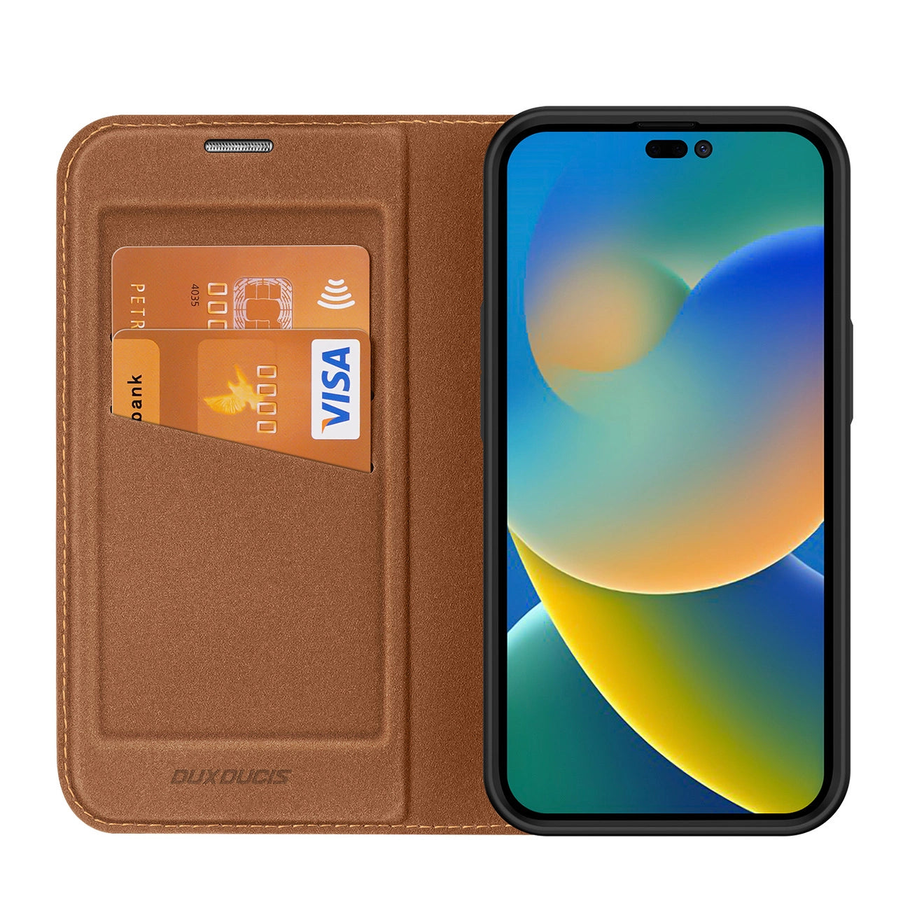 Dux Ducis Skin X2 case for iPhone 14 Pro case with magnetic flap brown_2