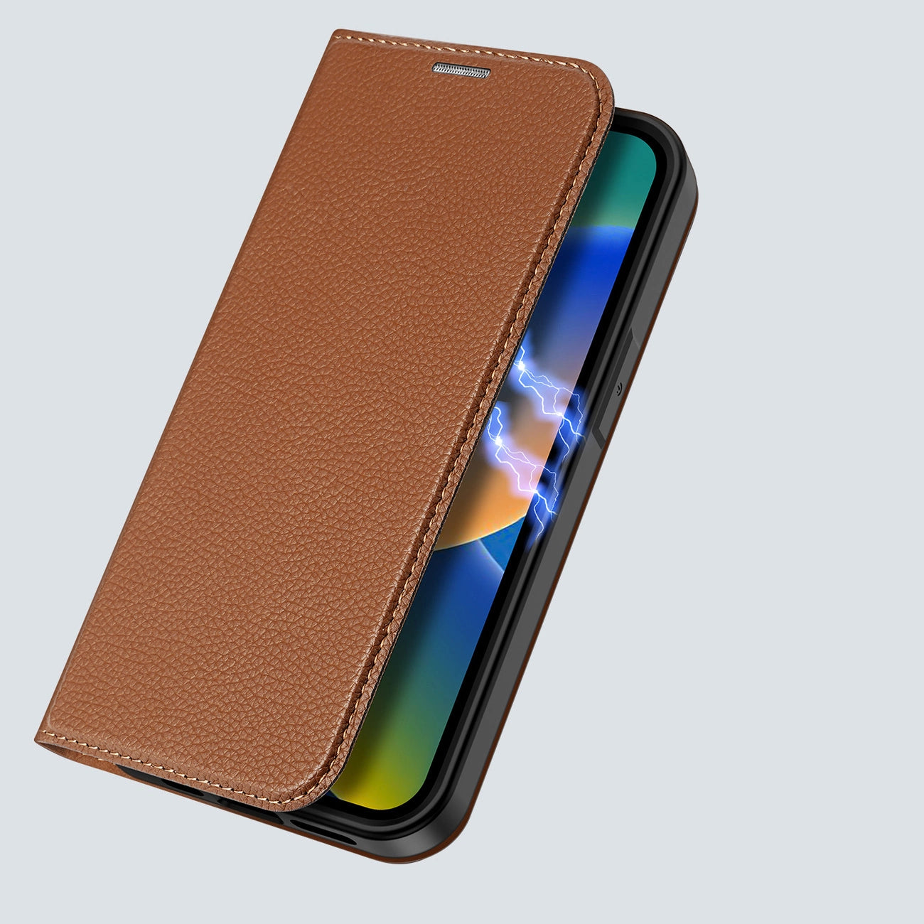 Dux Ducis Skin X2 case for iPhone 14 Pro case with magnetic flap brown_6