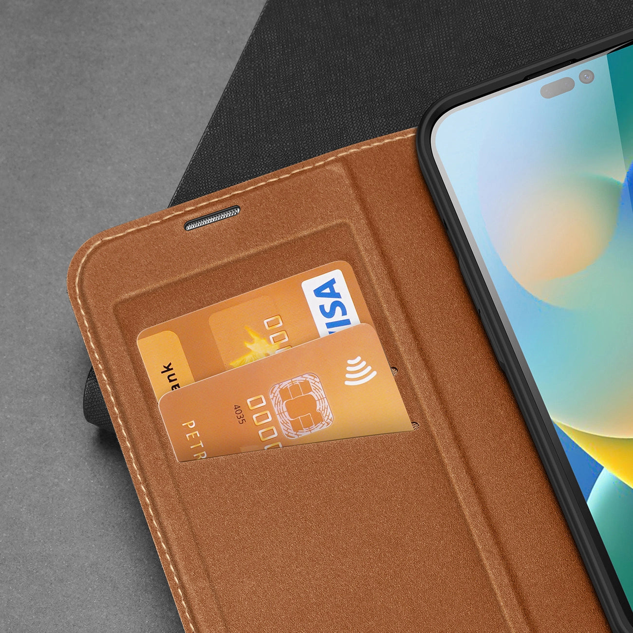 Dux Ducis Skin X2 case for iPhone 14 Pro case with magnetic flap brown_7