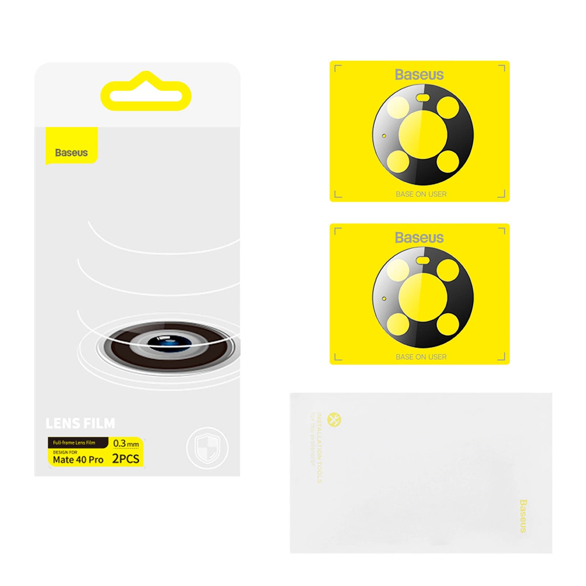 Baseus Huawei Mate 40 Pro Camera Film 0.3mm (2pcs) transparent + cleaning kit (SGQK000502)_5