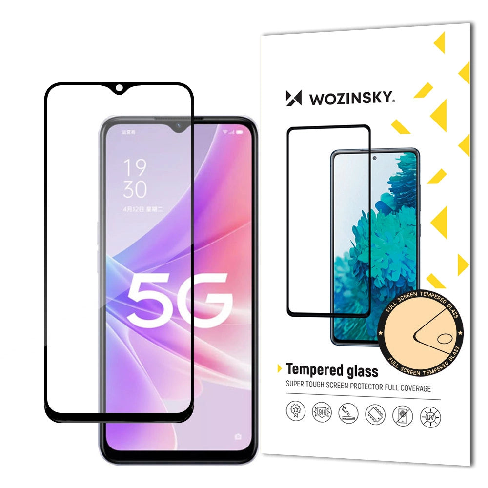 Wozinsky Super Durable Full Glue Tempered Glass Full Screen With Frame Case Friendly Realme Narzo 50 Black_0