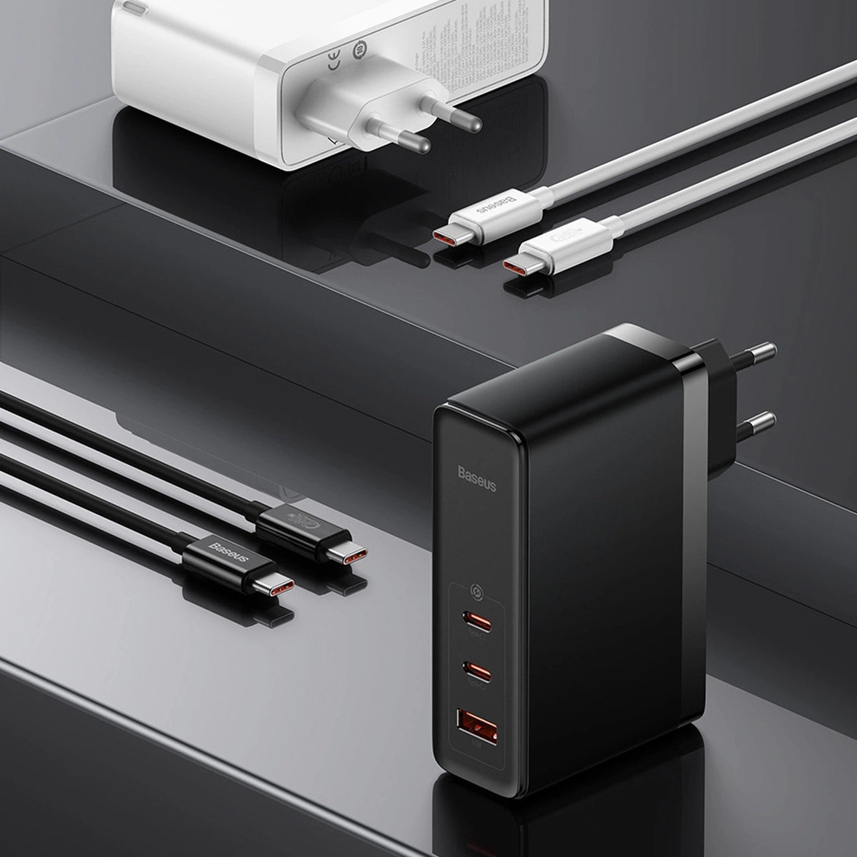 Wall charger Baseus GaN5 Pro 2xUSB-C + USB, 140W (black)_29