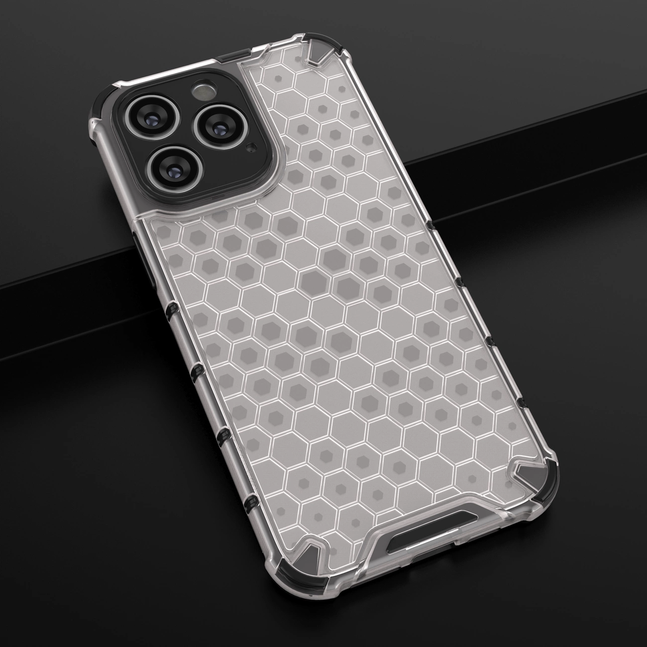 Honeycomb case for iPhone 14 Pro armored hybrid cover transparent_18
