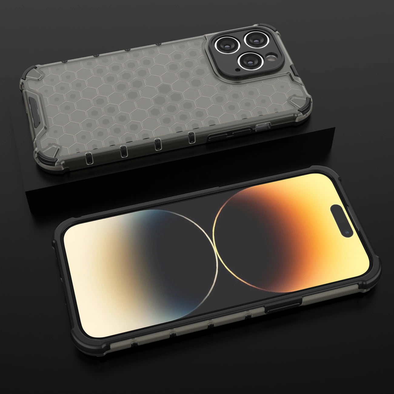 Honeycomb case for iPhone 14 Pro Max armored hybrid cover transparent_16