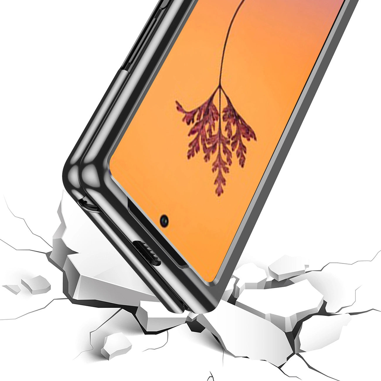 Plating Case for Samsung Galaxy Z Fold 4 cover with a metallic frame pink_9