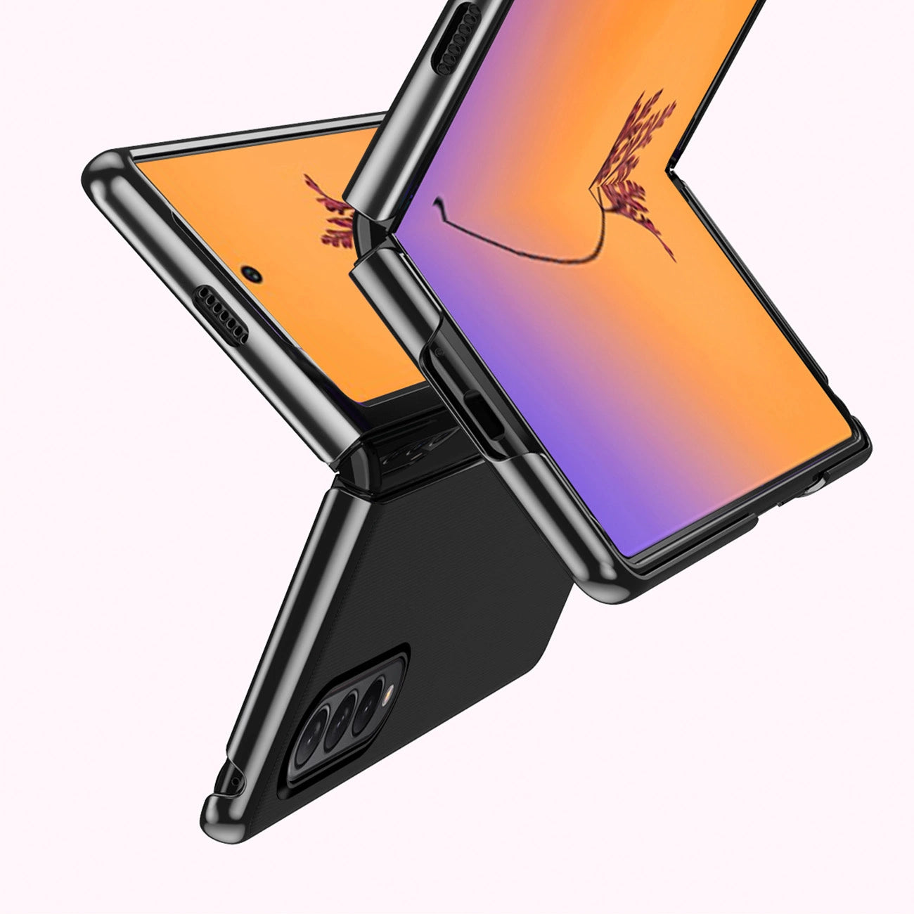 Plating Case for Samsung Galaxy Z Fold 4 cover with a metallic frame pink_5