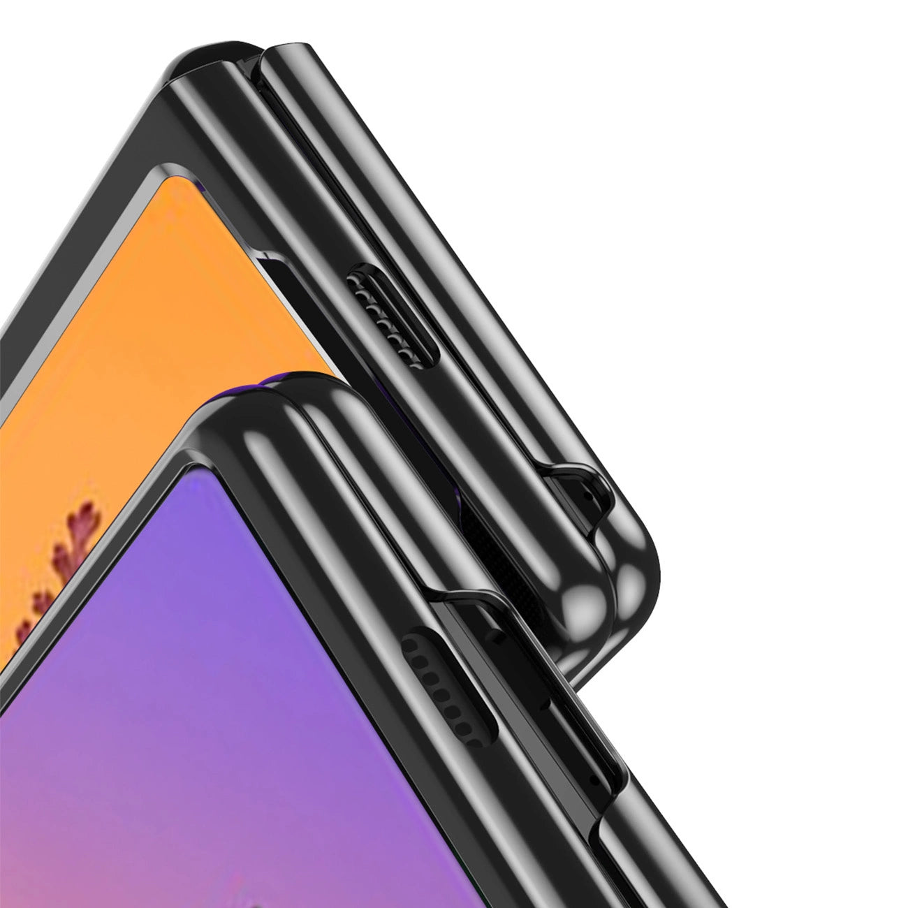 Plating Case for Samsung Galaxy Z Fold 4 cover with a metallic frame pink_6
