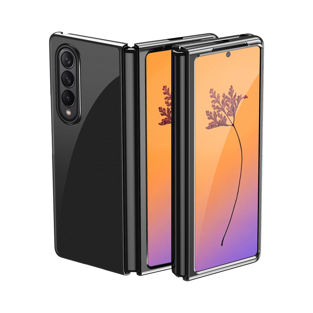 Plating Case for Samsung Galaxy Z Fold 4 cover with a metallic frame black_0