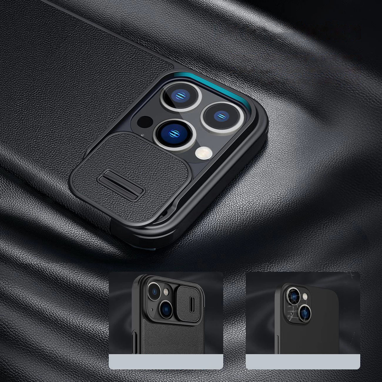 Nillkin Qin Cloth Pro Case Case for iPhone 14 Pro Max Camera Cover Holster Cover Flip Case Blue_8