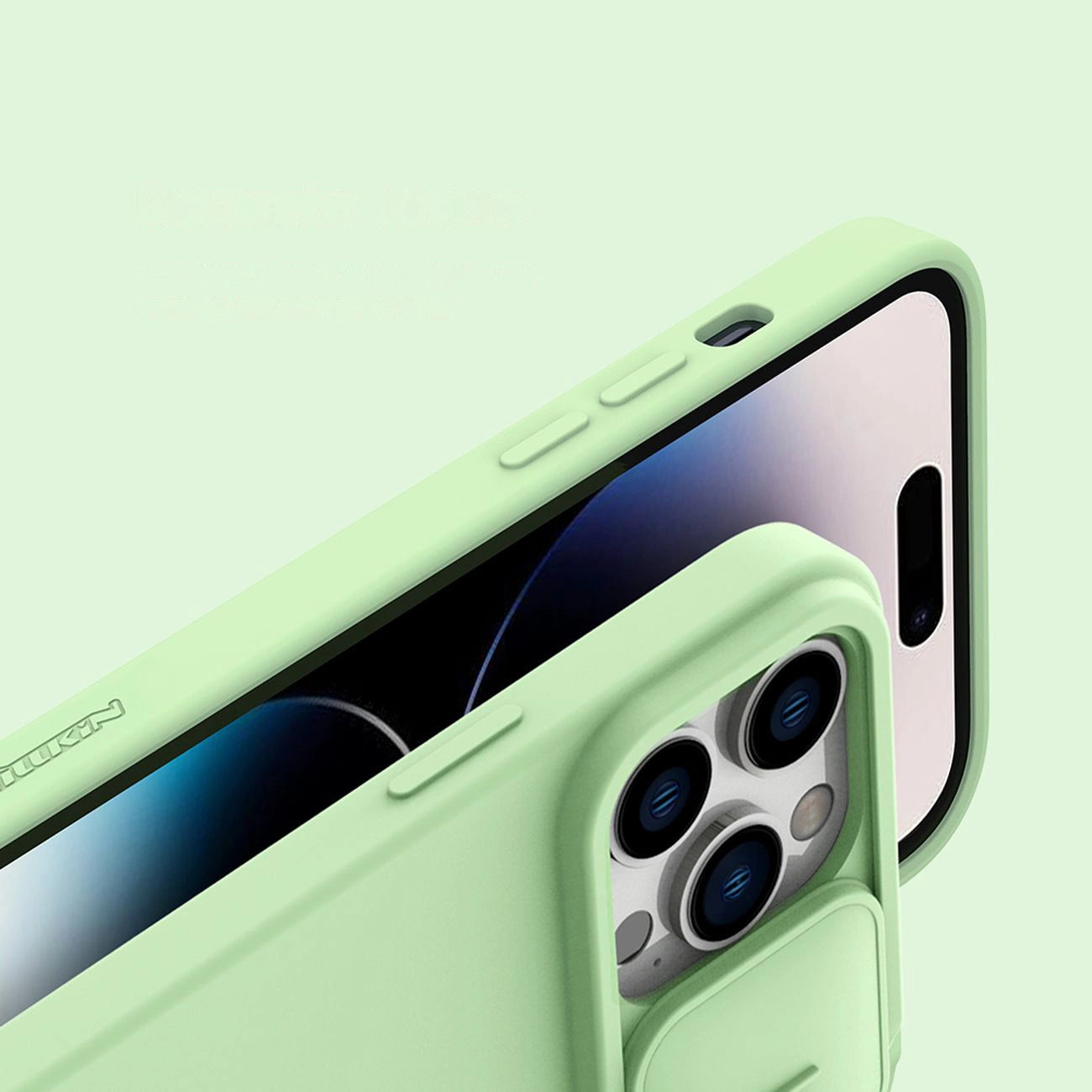 Nillkin CamShield Magnetic Silicone Case iPhone 14 Pro Max Magnetic MagSafe Cover with Camera Protector Green_14