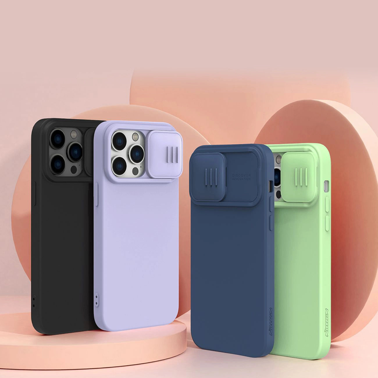 Nillkin CamShield Magnetic Silicone Case iPhone 14 Pro Max Magnetic MagSafe Cover with Camera Protector Green_15