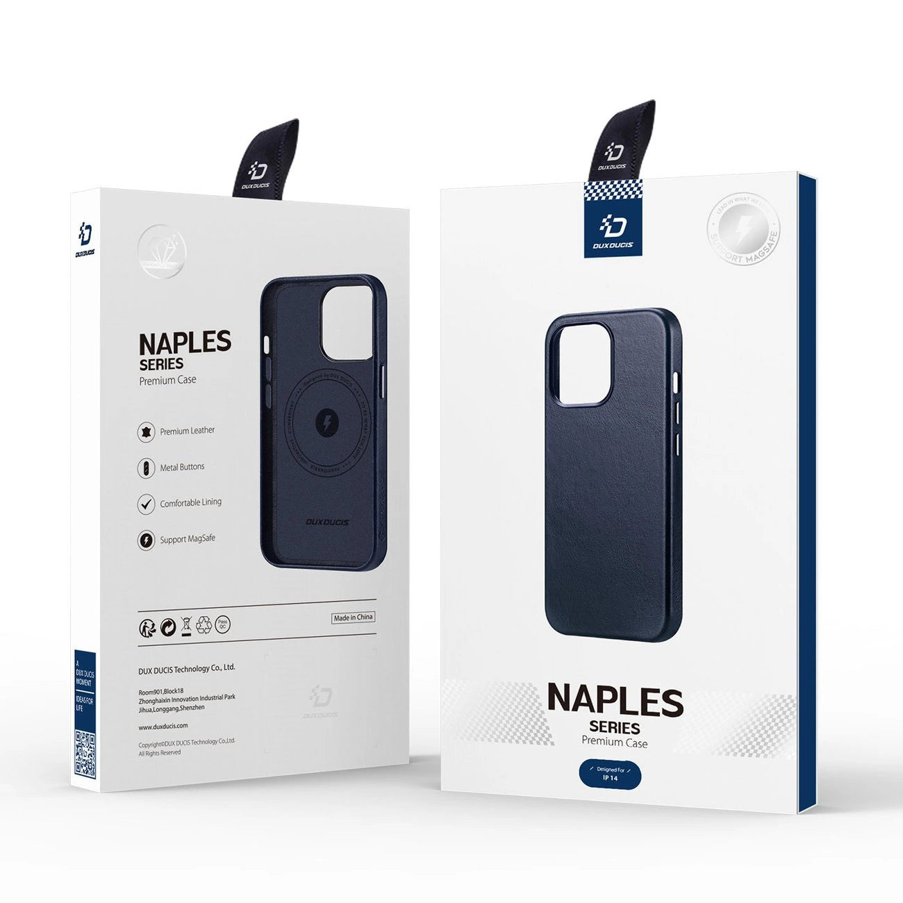 Dux Ducis Naples case for iPhone 14 magnetic leather case MagSafe blue_8