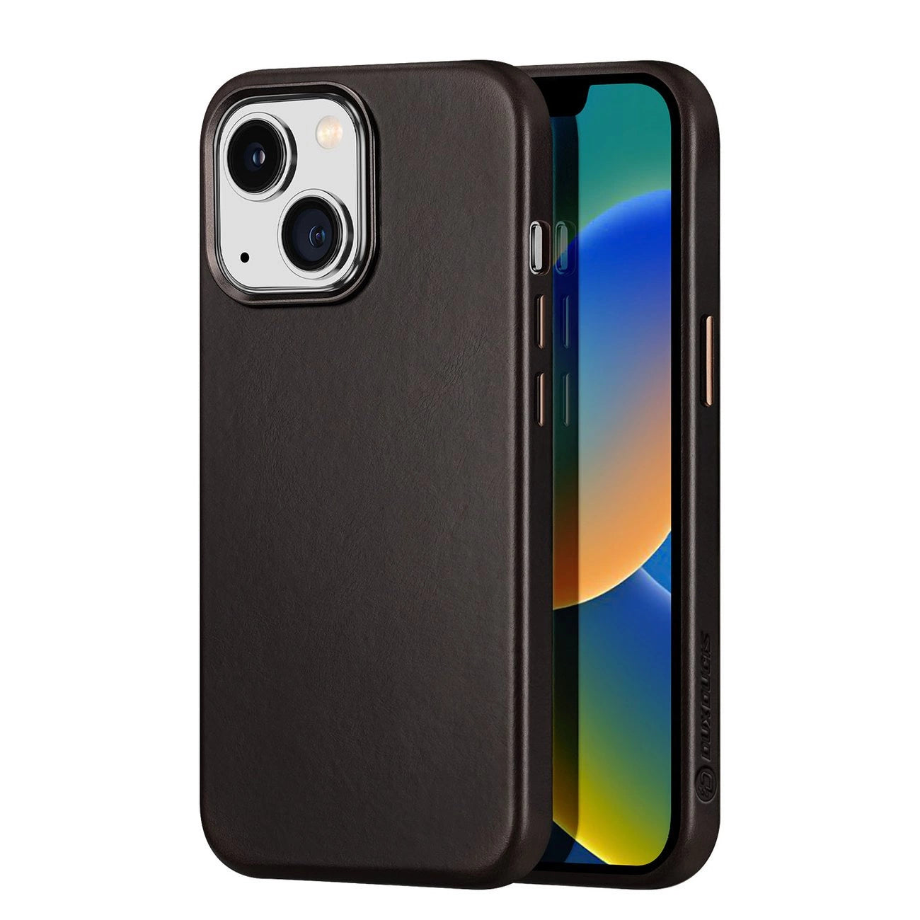 Dux Ducis Naples Case for iPhone 14 Leather Cover (MagSafe Compatible) Dark Brown_0