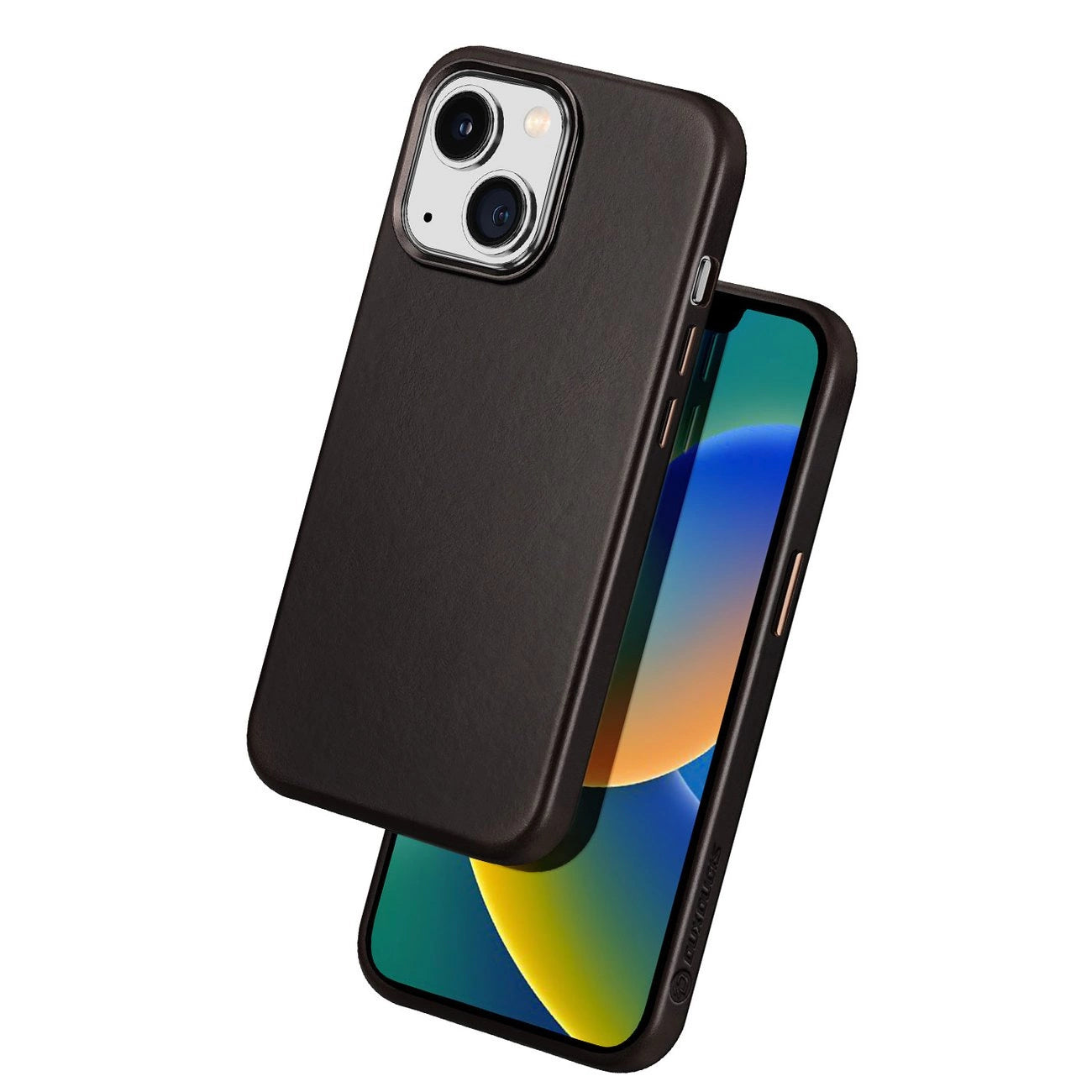 Dux Ducis Naples Case for iPhone 14 Leather Cover (MagSafe Compatible) Dark Brown_1