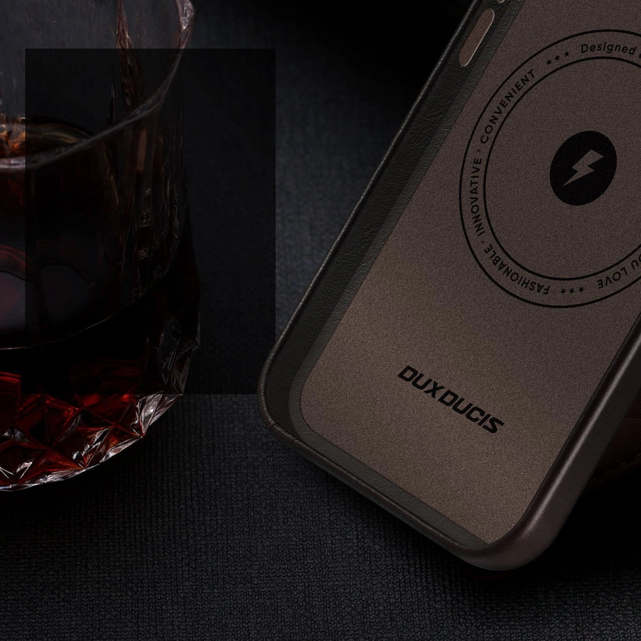 Dux Ducis Naples Case for iPhone 14 Leather Cover (MagSafe Compatible) Dark Brown_6