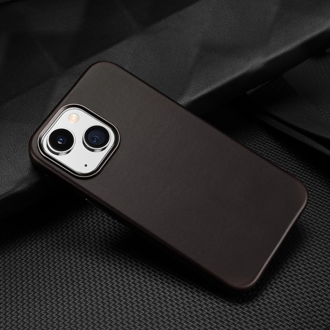 Dux Ducis Naples Case for iPhone 14 Leather Cover (MagSafe Compatible) Dark Brown_9