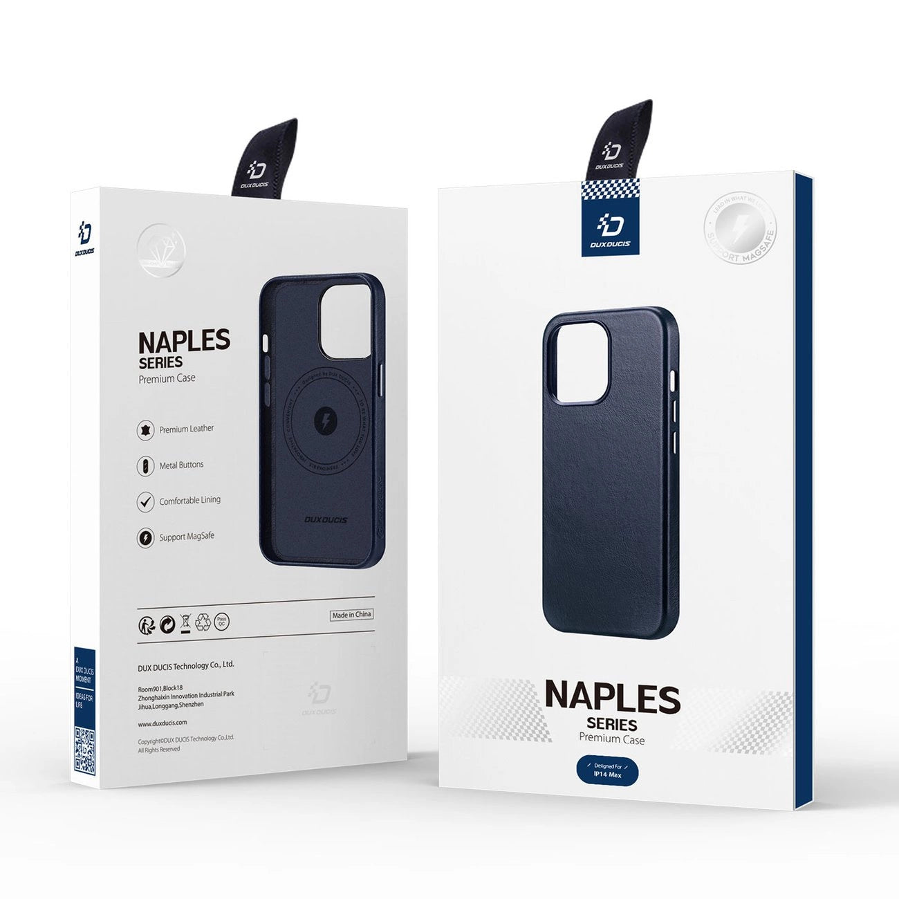 Dux Ducis Naples case for iPhone 14 Plus magnetic leather case MagSafe blue_4