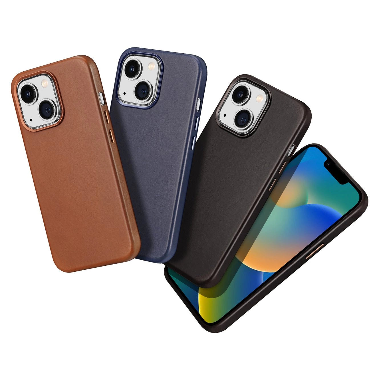 Dux Ducis Naples Case for iPhone 14 Plus Leather Cover (MagSafe Compatible) Dark Brown_2
