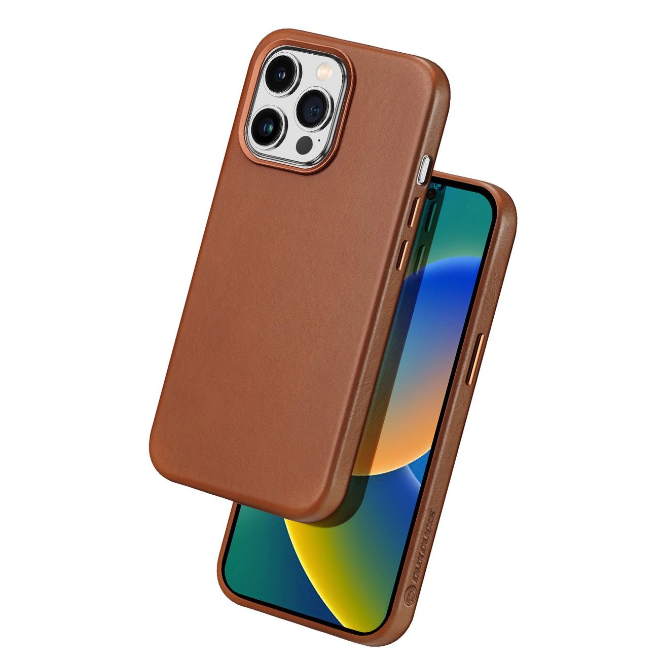 Dux Ducis Naples iPhone 14 Pro case magnetic leather MagSafe case brown_1