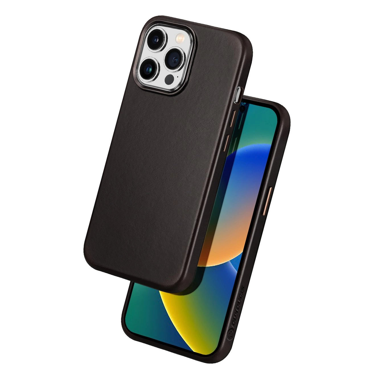 Dux Ducis Naples Case for iPhone 14 Pro Max Leather Cover (MagSafe Compatible) Dark Brown_1