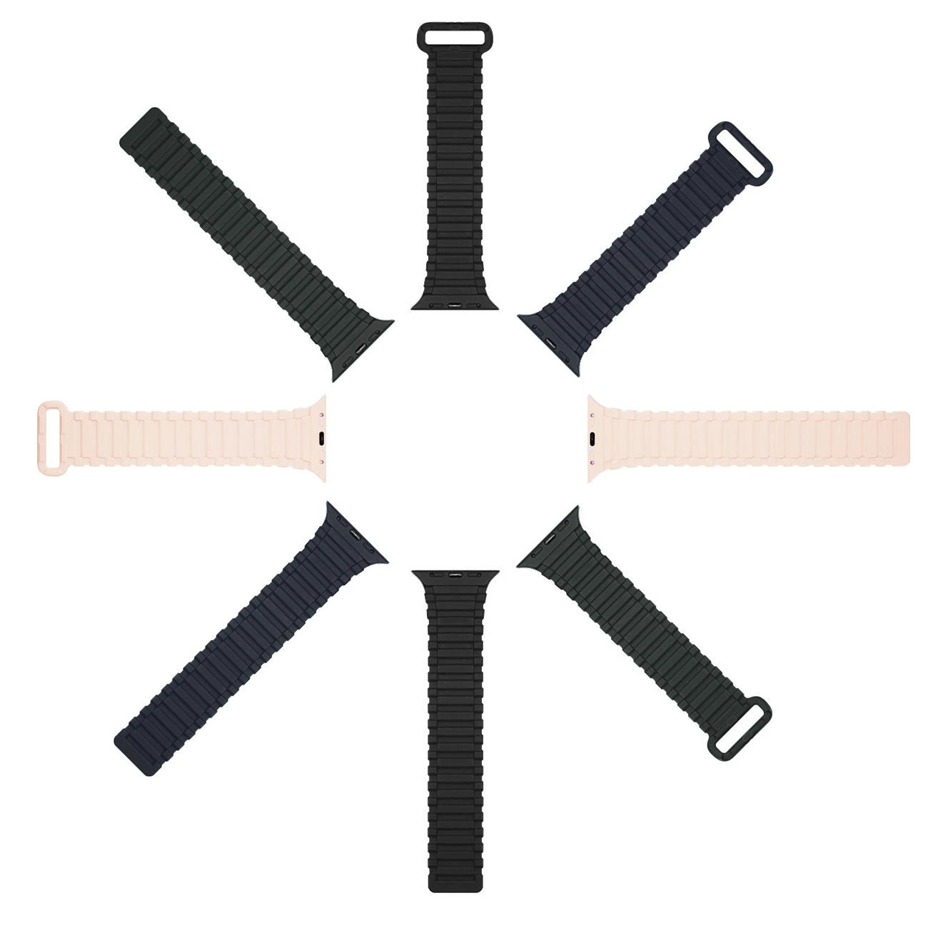 Dux Ducis Strap (Armor Version) Apple Watch SE Strap, 9, 8, 7, 6, 5, 4, 3, 2, 1 (41, 40, 38 mm) Silicone Magnetic Band Bracelet Black/Orange_2