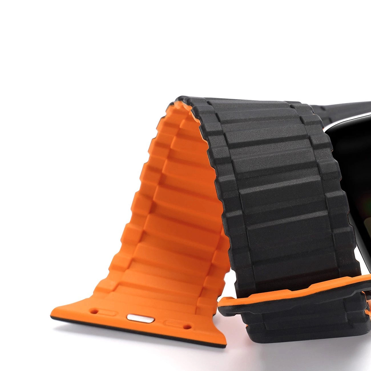 Dux Ducis Strap (Armor Version) Apple Watch SE Strap, 9, 8, 7, 6, 5, 4, 3, 2, 1 (41, 40, 38 mm) Silicone Magnetic Band Bracelet Black/Orange_6
