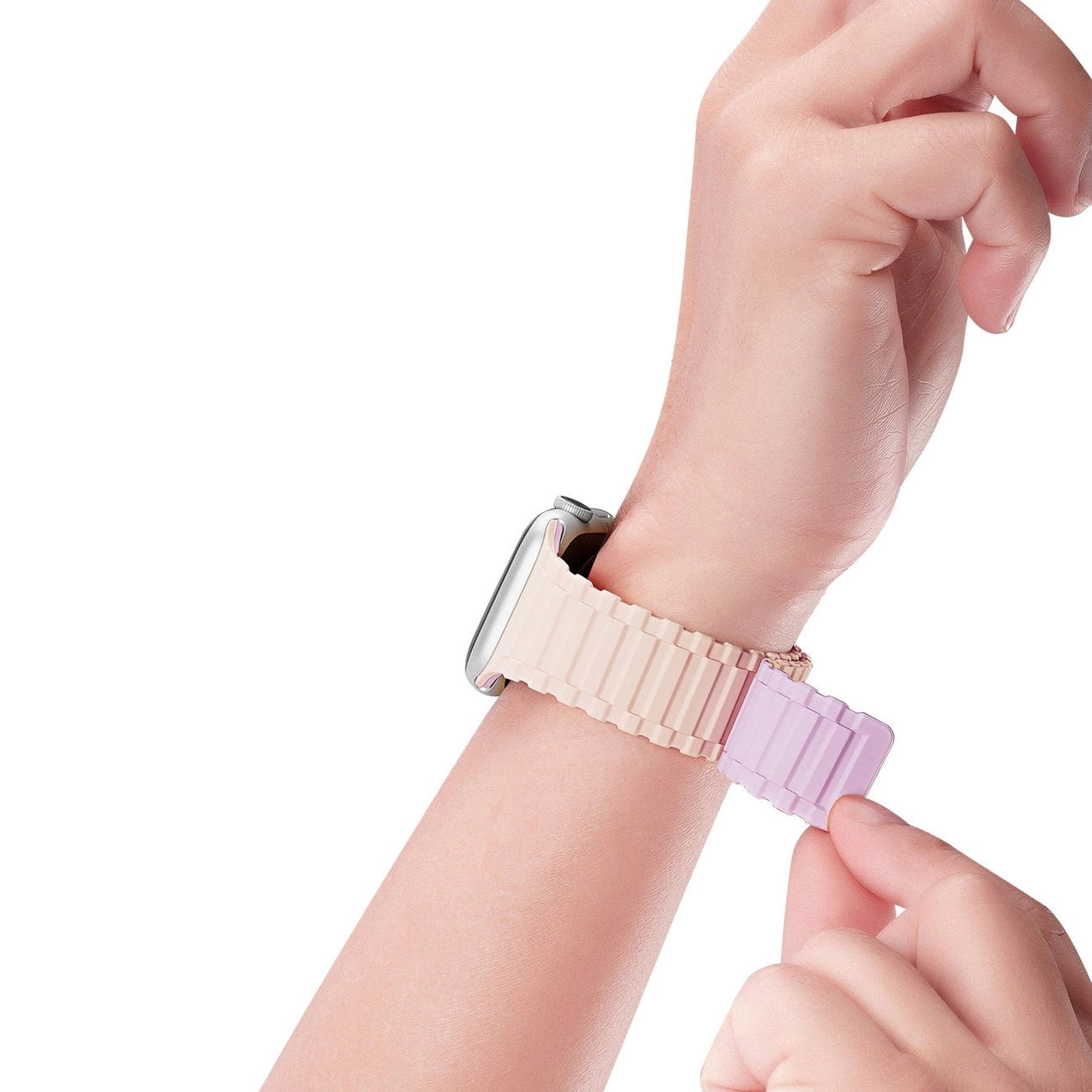 Dux Ducis Strap (Armor Version) Apple Watch Ultra, SE, 9, 8, 7, 6, 5, 4, 3, 2, 1 (49, 45, 44, 42 mm) Silicone Magnetic Band Bracelet Pink Purple_7