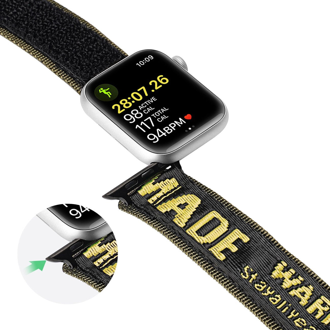Dux Ducis Strap (Outdoor Version) Apple Watch Ultra strap, SE, 9, 8, 7, 6, 5, 4, 3, 2, 1 (49, 45, 44, 42 mm) nylon strap yellow bracelet_8