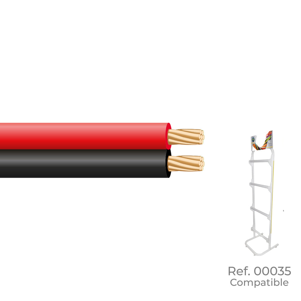 Cabo paralelo 2x1mm preto e vermelho "áudio" euro/m (bobina pequena ø200x60mm)_0