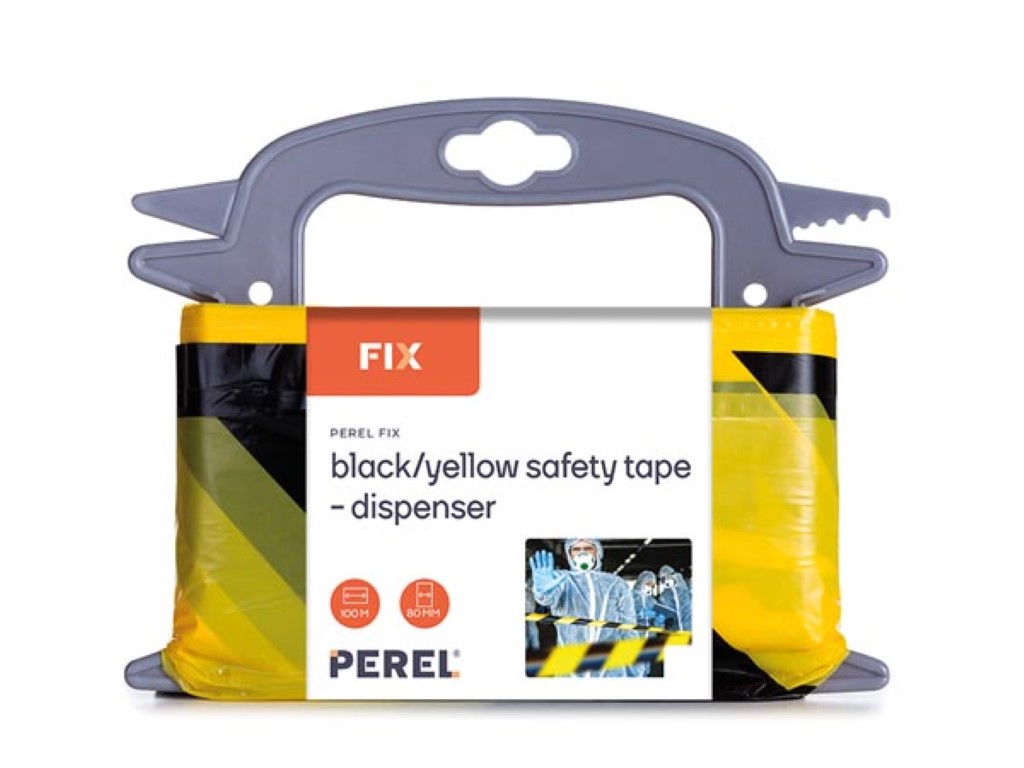 Fita de segurança preta/amarela - 100 m - doseador_0
