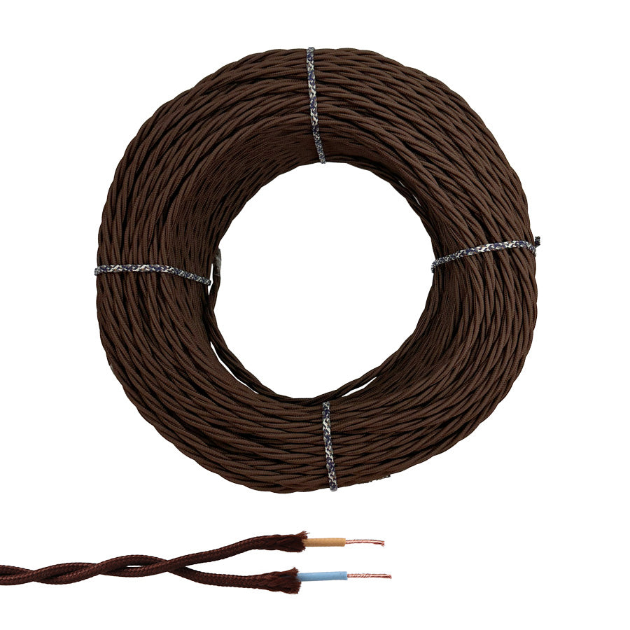 Cabo paralelo têxtil trançado h05vv-f 2 x 1,50 mm² castanho euro/m_0