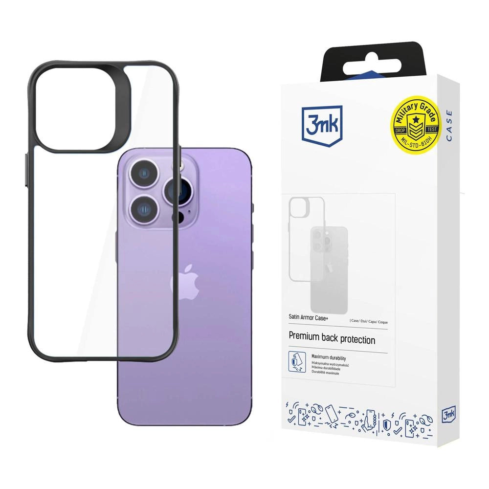 3mk Satin Armor Case+ iPhone 14 Pro Max Series - Black_0