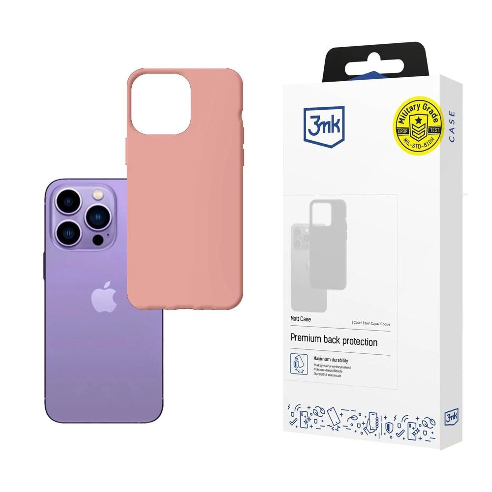 Case for iPhone 14 Pro from the 3mk Matt Case series - pink_0