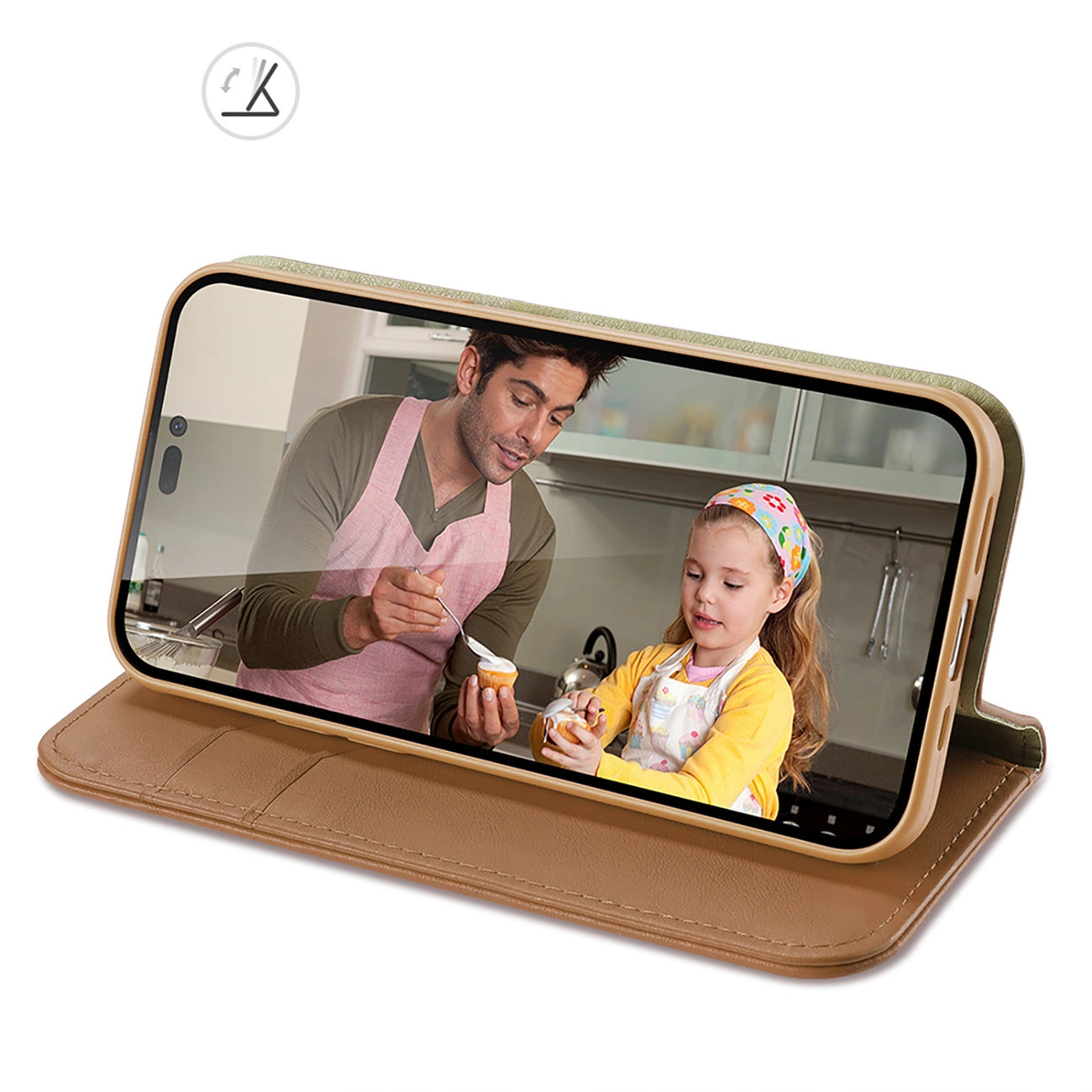 Dux Ducis Hivo Leather Flip Cover Genuine Leather Wallet for Cards and Documents iPhone 14 Pro Max Brown_7