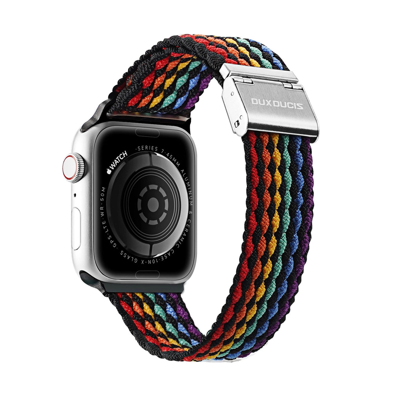 Dux Ducis Strap (Mixture II Version) Apple Watch SE strap, 9, 8, 7, 6, 5, 4, 3, 2, 1 (41, 40, 38 mm) braided band dark stripes bracelet_1