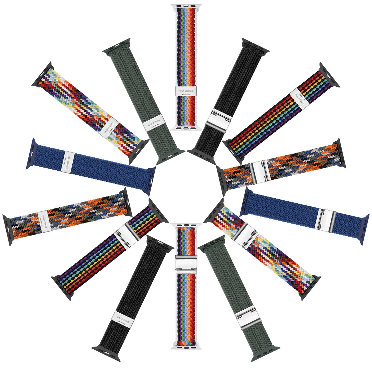 Dux Ducis Strap (Mixture II Version) Apple Watch SE strap, 9, 8, 7, 6, 5, 4, 3, 2, 1 (41, 40, 38 mm) braided band dark stripes bracelet_2