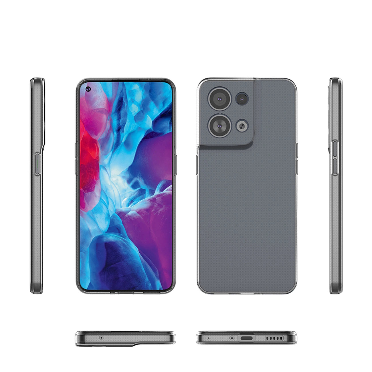 Ultra Clear 0.5mm case for Oppo Reno 8 Pro thin cover transparent_2