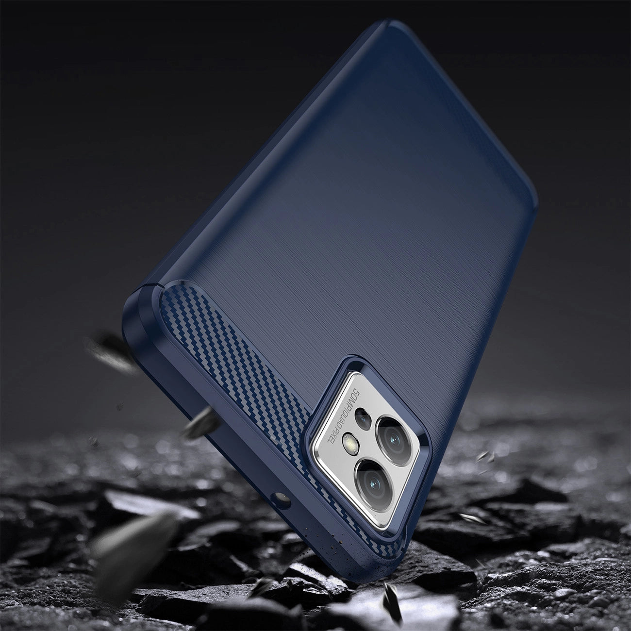 Carbon Case for Xiaomi Poco F4 5G flexible silicone carbon cover blue_2