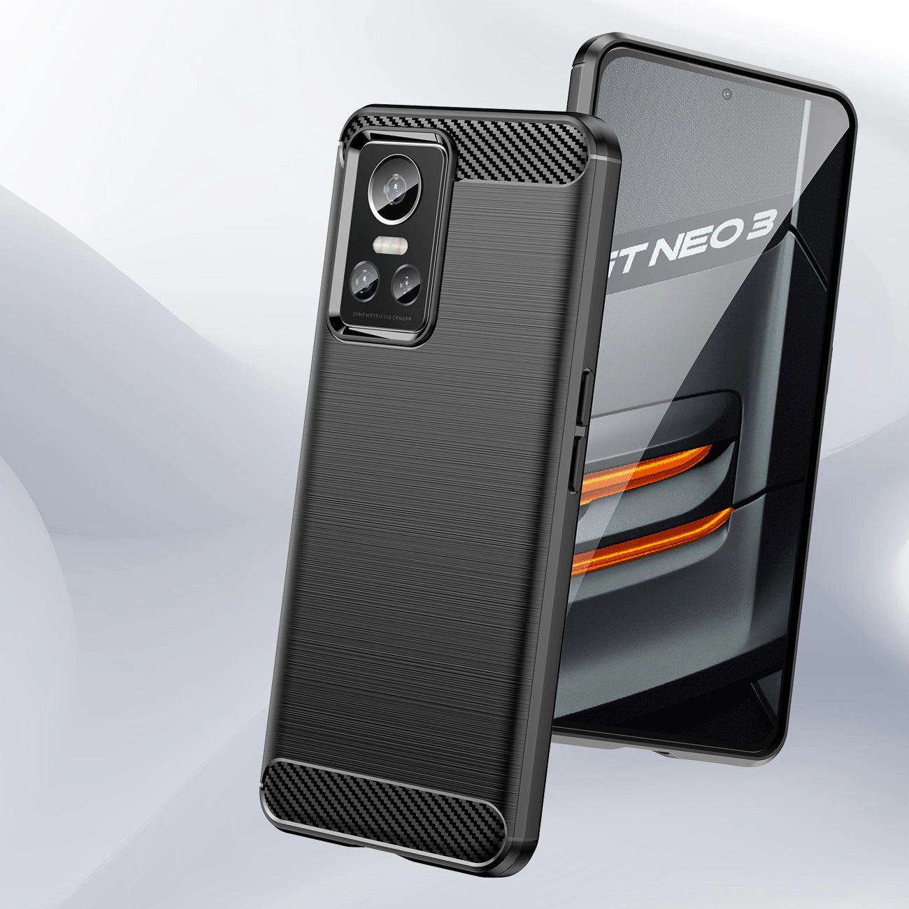 Carbon Case case for Realme GT Neo 3 flexible silicone carbon cover black_7