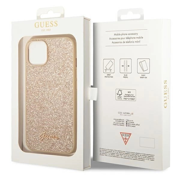 Guess GUHCP14MHGGSHD iPhone 14 Plus 6,7" złoty/gold hard case Glitter Script_7