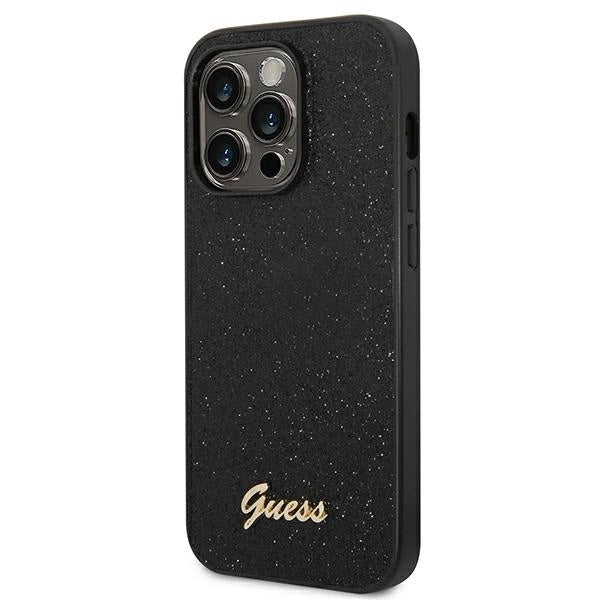 Guess GUHCP14LHGGSHK iPhone 14 Pro 6,1" czarny/black hard case Glitter Script_1