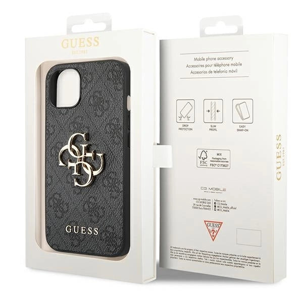 Guess GUHCP14S4GMGGR iPhone 14 6,1" szary/grey hardcase 4G Big Metal Logo_7