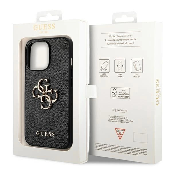 Guess GUHCP14X4GMGGR iPhone 14 Pro Max 6,7" szary/grey hardcase 4G Big Metal Logo_7