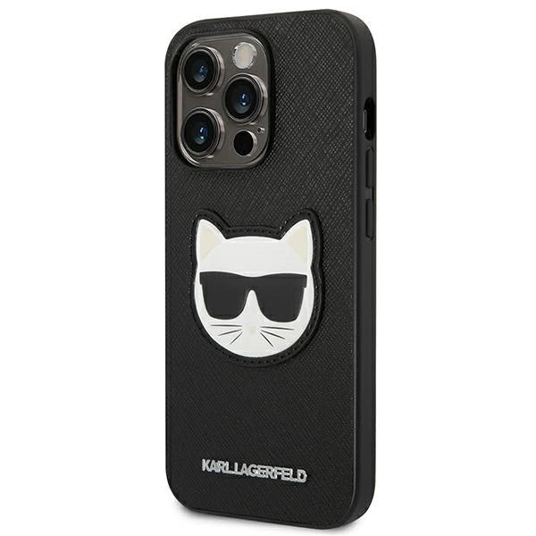 Karl Lagerfeld KLHCP14LSAPCHK iPhone 14 Pro 6,1" hardcase czarny/black Saffiano Choupette Head Patch_1