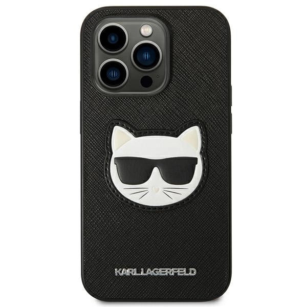 Karl Lagerfeld KLHCP14LSAPCHK iPhone 14 Pro 6,1" hardcase czarny/black Saffiano Choupette Head Patch_2